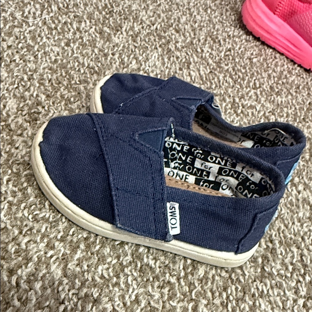 TOMS Kids Dark Blue Canvas Sneakers